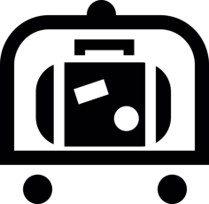Hotel Trolley With Luggage Inside Line Art Svg Vector, Free Vectors File